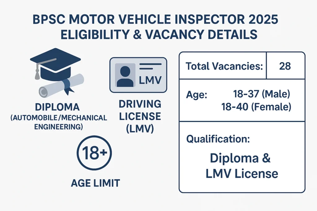 BPSC Motor Vehicle Inspector 2025 Eligibility & Vacancy Details